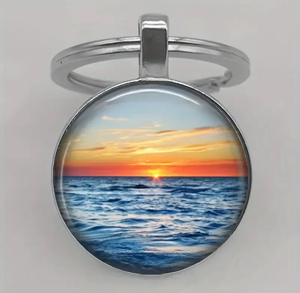 3/$25 Ocean Sunset Keychain NEW